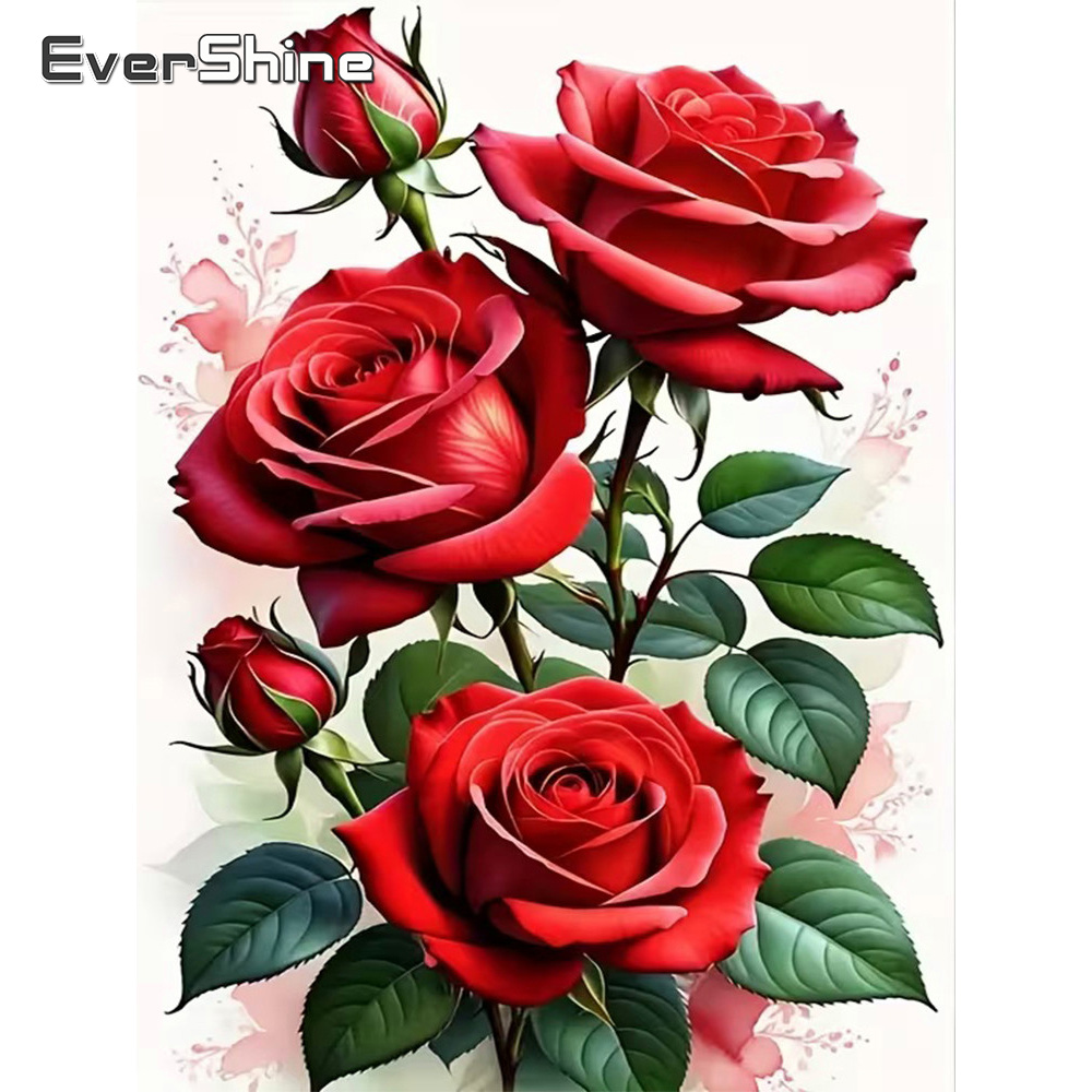 Resin Craft For Beginners - Evershine Diamant-Mosaik Blumen-Kreuzstich-Kunstgemälde Rosenmuster für Erwachsene