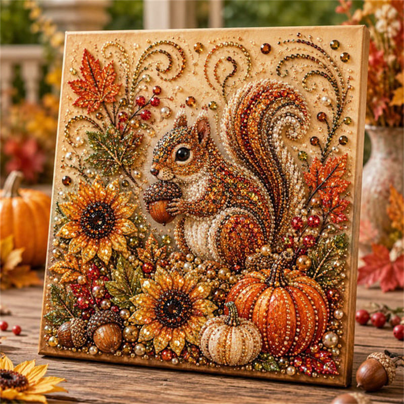 Resin Craft Kit - Herbst-Diamantperlen-Malset, Herbst-Perlenkunst-Set für Erwachsene, Wald-Motiv, Anfängerfreundliches