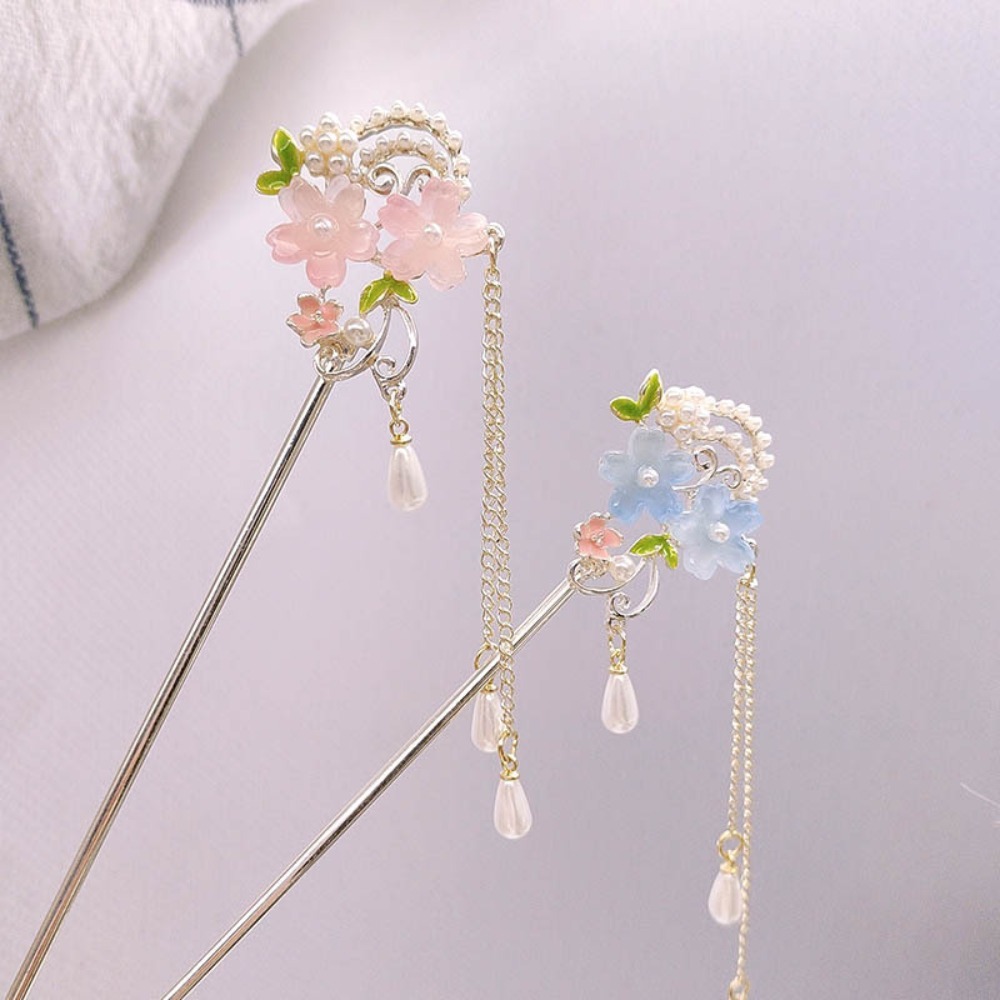 Resin Craft Ideas - 1-teiliger chinesischer Haarstab im Stil: rosa