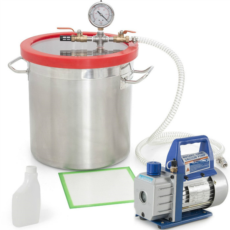 Vacuum Chamber Small - 220V RS-1 Drehschieber-Vakuumpumpe 6l Edelstahl-Vakuum entgasung