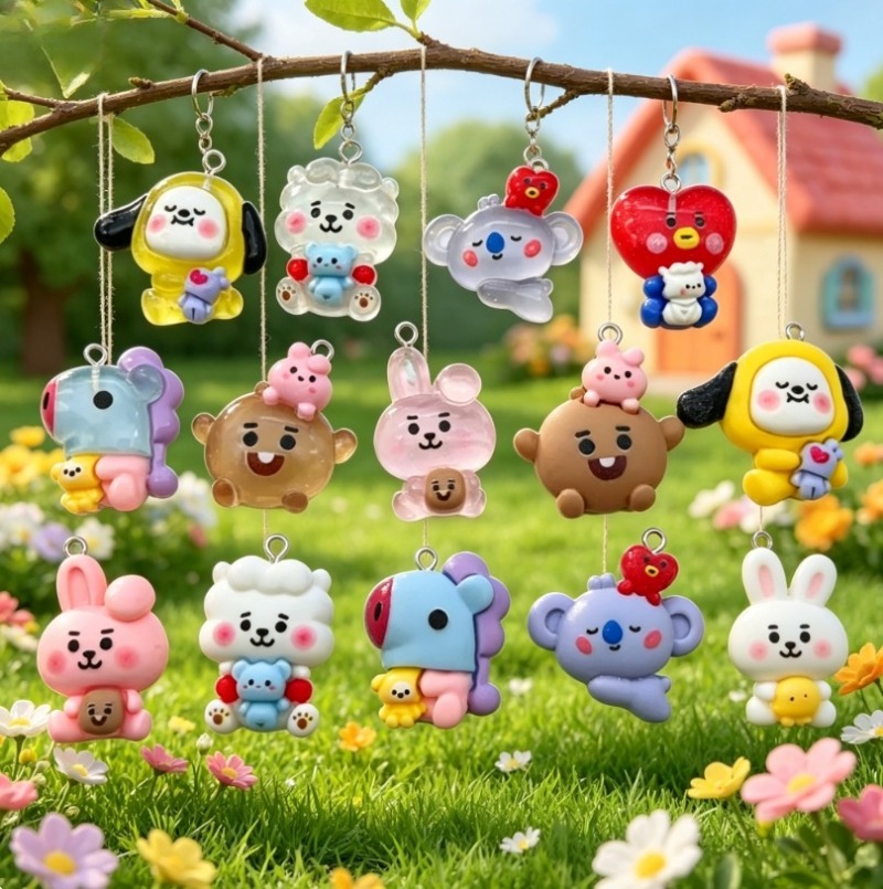 7 Stück BT21 Harz-Cartoon-Anhä – Resin Crafts Bewertung und Preis