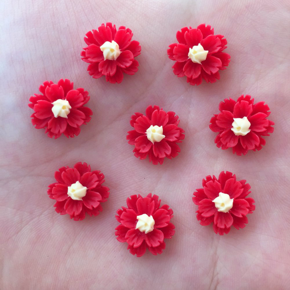 Neue 80PCS Harz 13mm 3D Blume  – Resin Craft Ideas Bewertung und Preis