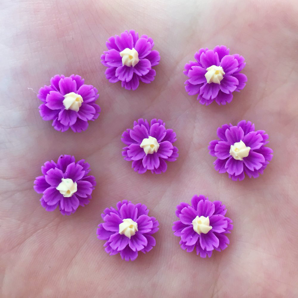 Neue 80PCS Harz 13mm 3D Blume  – Resin Craft Ideas Bewertung und Preis